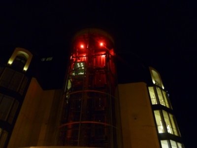 Цветная подсветка шахты лифта прожекторами серии Линтерна (Linterna L36RGB-DMX-220)